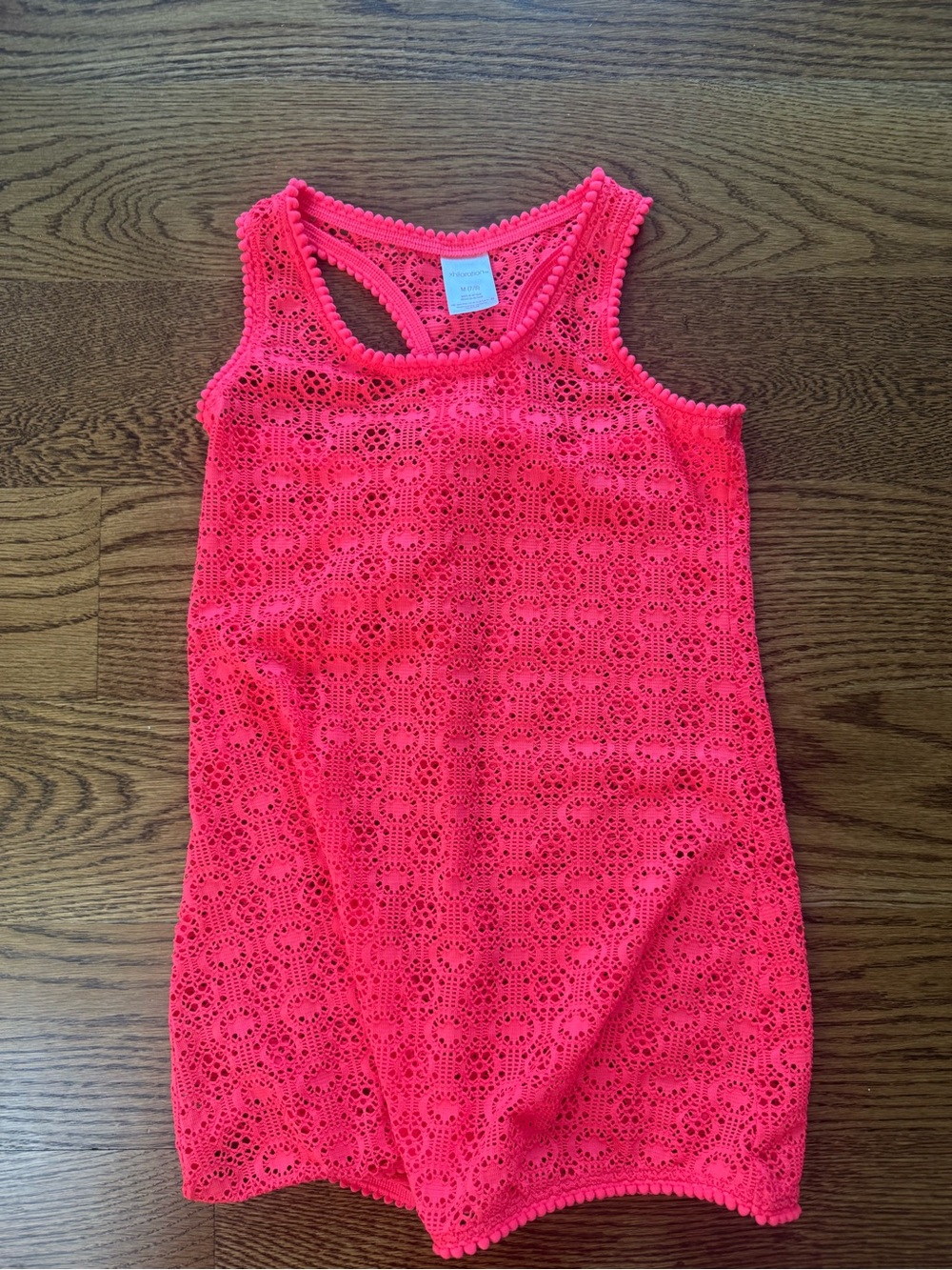 Target Neon Pink Crochet Girls' Tank Dress- coverup